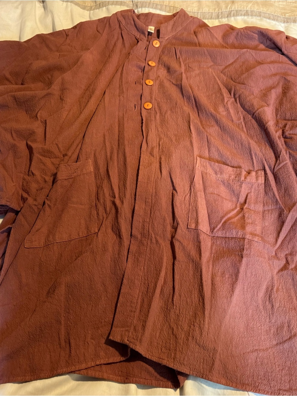 Isabella Blue Women's Lightweight Linen Shirt Jacket in Rust